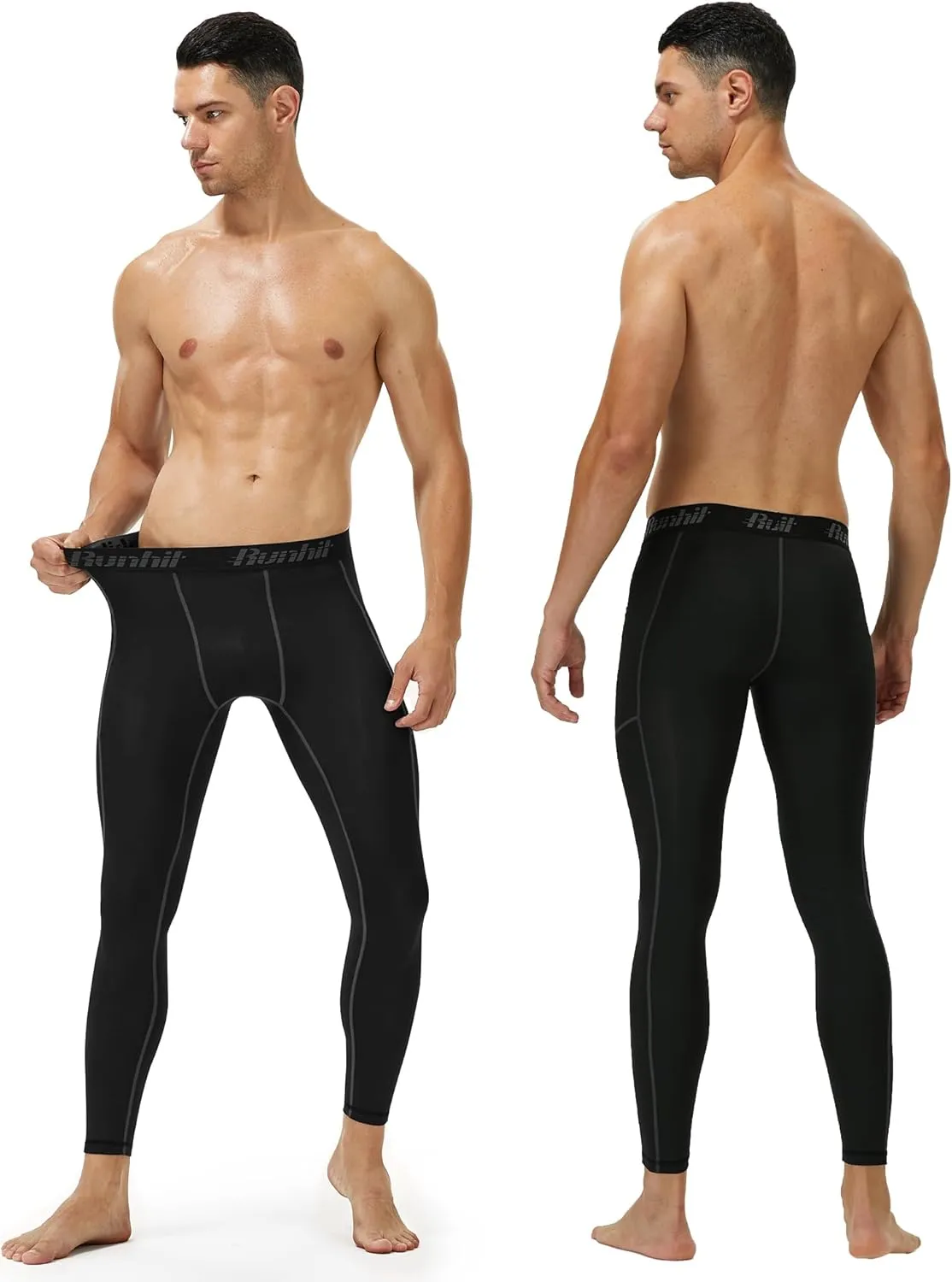 Runhit Compression Pants Men Running Tights Leggings Athletic Workout Gym Pants