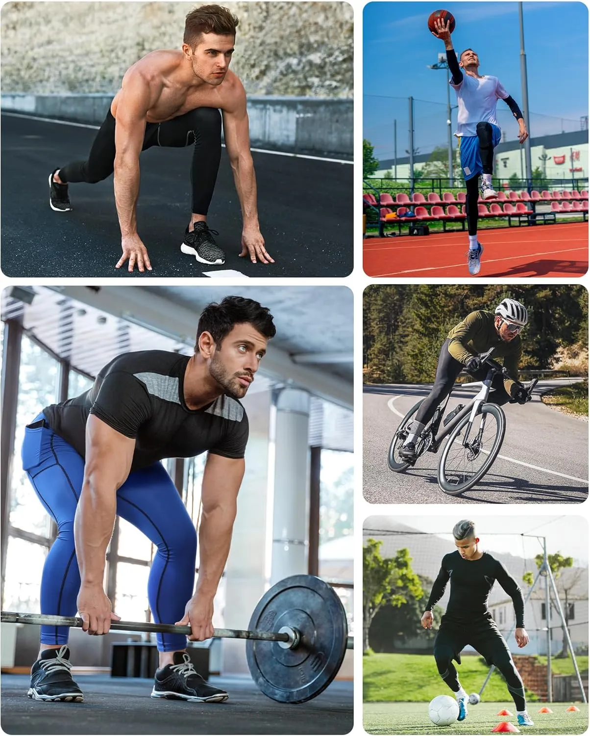 Runhit Compression Pants Men Running Tights Leggings Athletic Workout Gym Pants