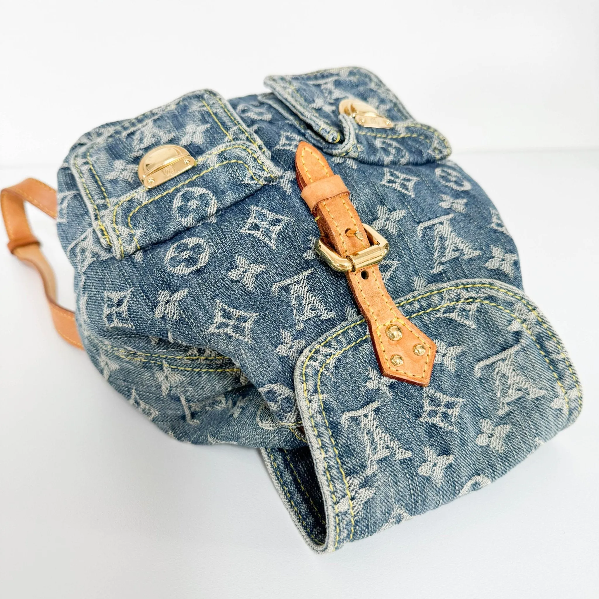 Sac a Dos PM Blue Monogram Denim