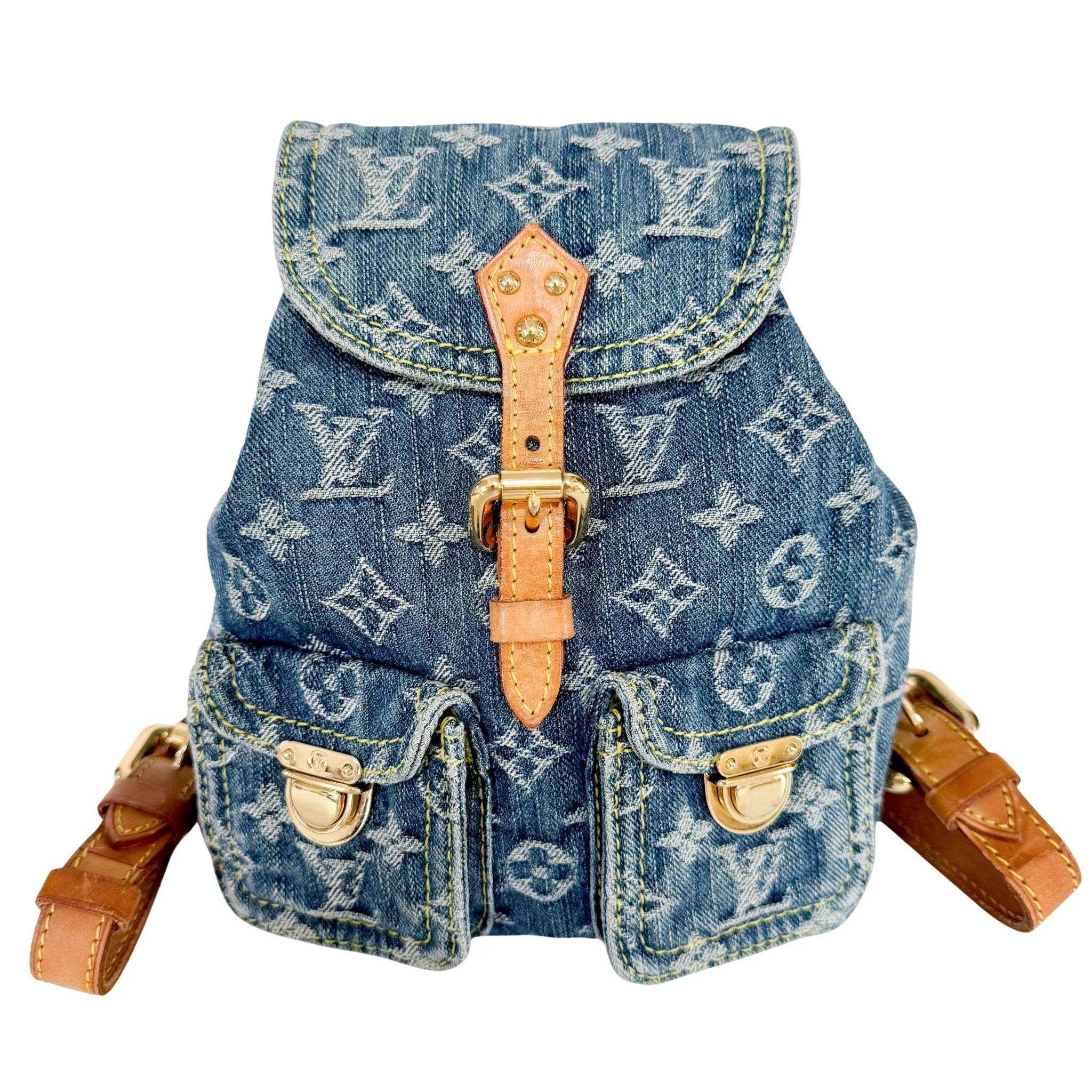 Sac a Dos PM Blue Monogram Denim