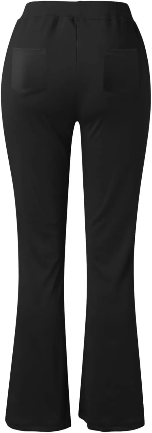 SHAOBGE Women's Yoga Dress Pants 2024 Tummy Control Workout Bootleg Leggings Stretchy Office Casual Pants with Pockets