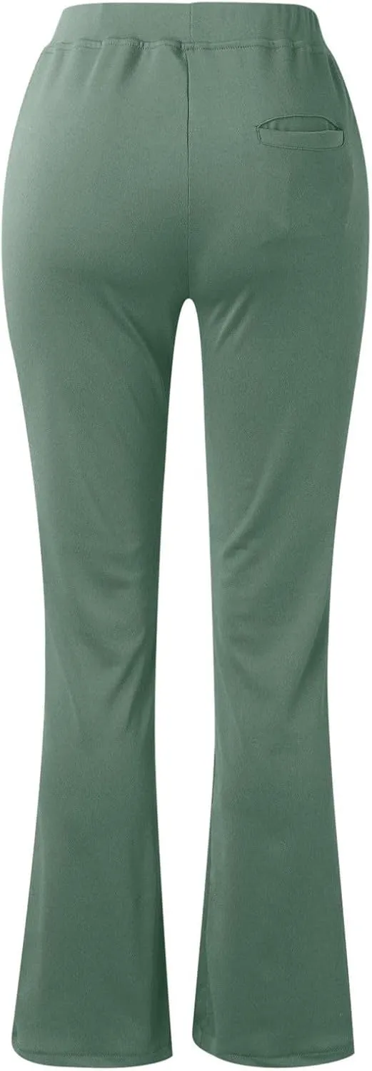 SHAOBGE Women's Yoga Dress Pants 2024 Tummy Control Workout Bootleg Leggings Stretchy Office Casual Pants with Pockets