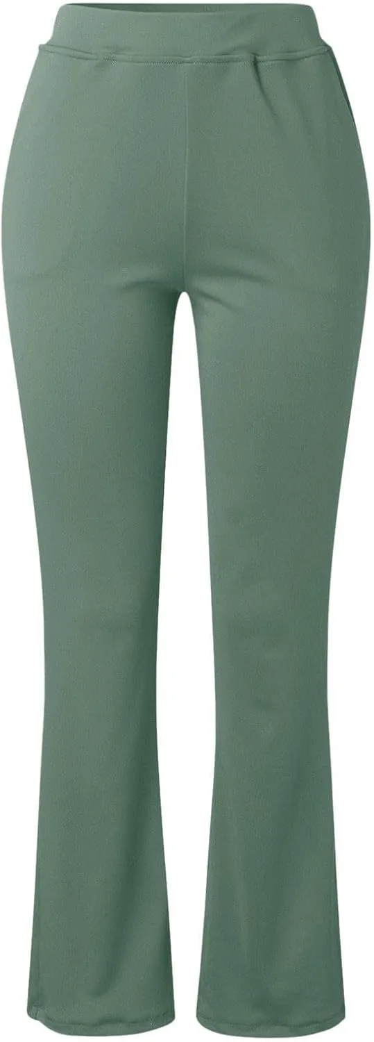 SHAOBGE Women's Yoga Dress Pants 2024 Tummy Control Workout Bootleg Leggings Stretchy Office Casual Pants with Pockets