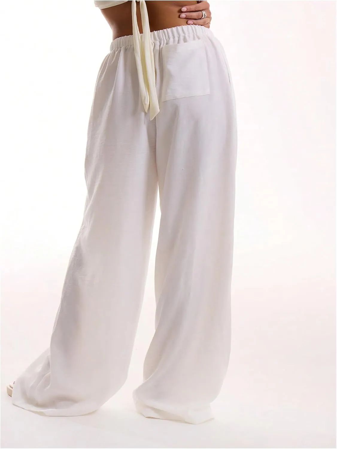 SHENHE Women's Beach Cover Up Pants Wide Leg Loose Swim Bathing Suit Coverups Palazzo Pants