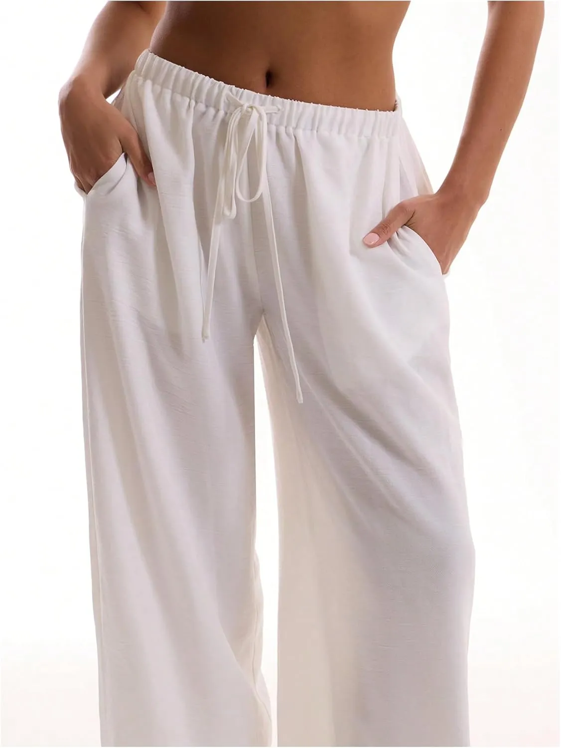 SHENHE Women's Beach Cover Up Pants Wide Leg Loose Swim Bathing Suit Coverups Palazzo Pants