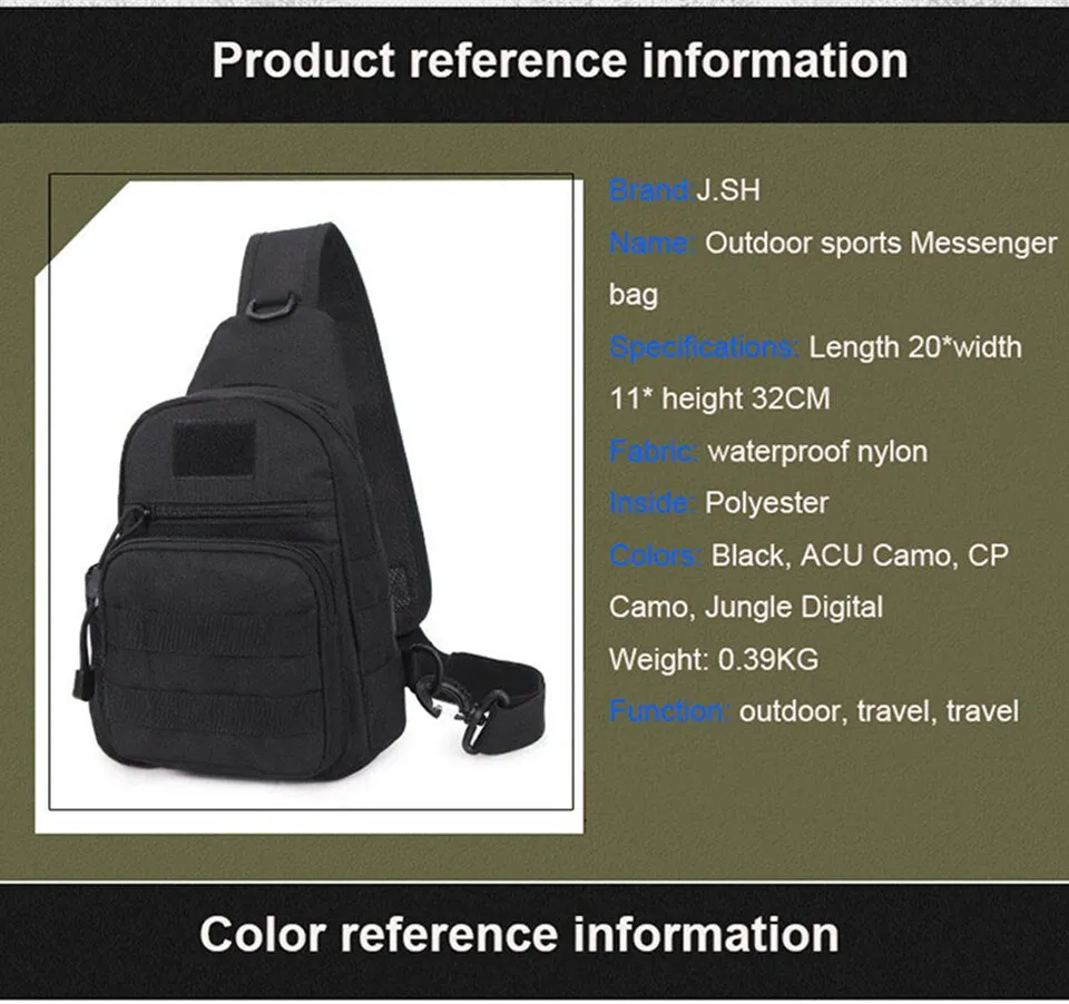Sidiou Group Outdoor Tactical Shoulder Bag Camouflage Military Chest Bag Nylon Shoulder Sling  Bag