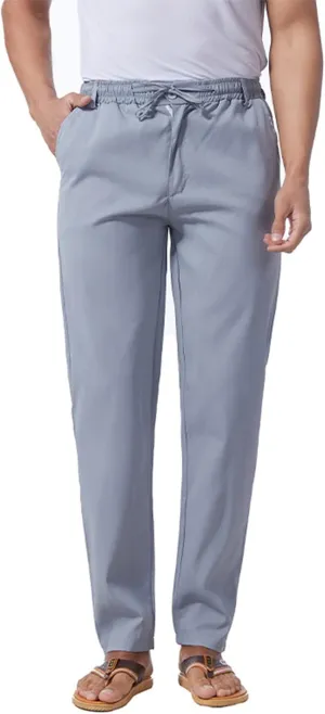 Slim Fit Chino Pants for Men Cotton Twill Casual Stretch Dress Pants Drawstring Trousers (Available in Big & Tall)