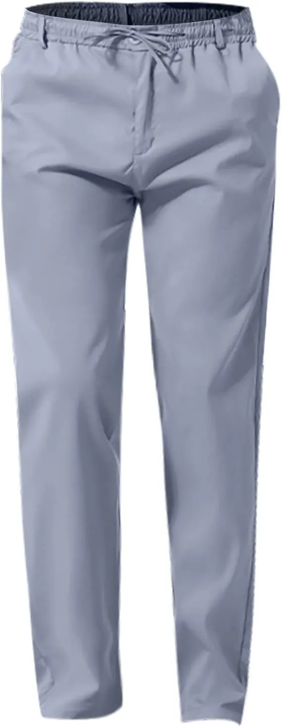 Slim Fit Chino Pants for Men Cotton Twill Casual Stretch Dress Pants Drawstring Trousers (Available in Big & Tall)