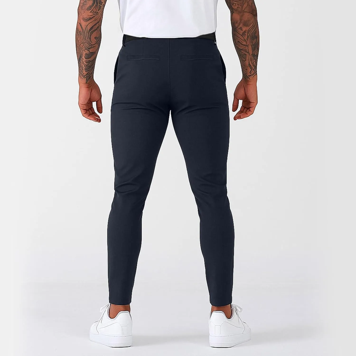 Slim Fit Dress Pants for Men Stretch Tapered Chino Pants with Pockets Skinny Business Casual Wrinkle Free Slacks