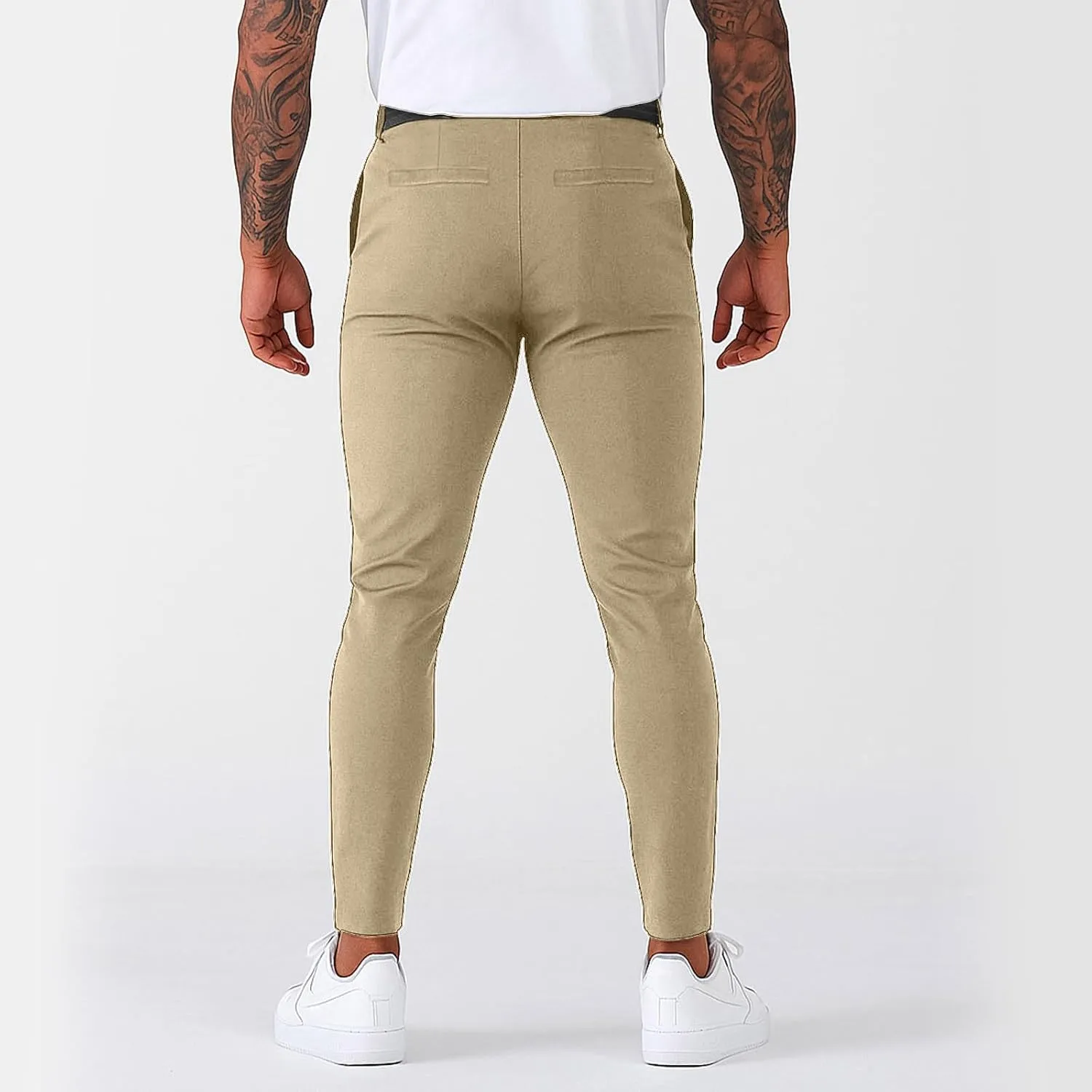 Slim Fit Dress Pants for Men Stretchy Straight Fit Work Pants Mencomfy Tapered Pencil Golf Jogger Pants with Pockets