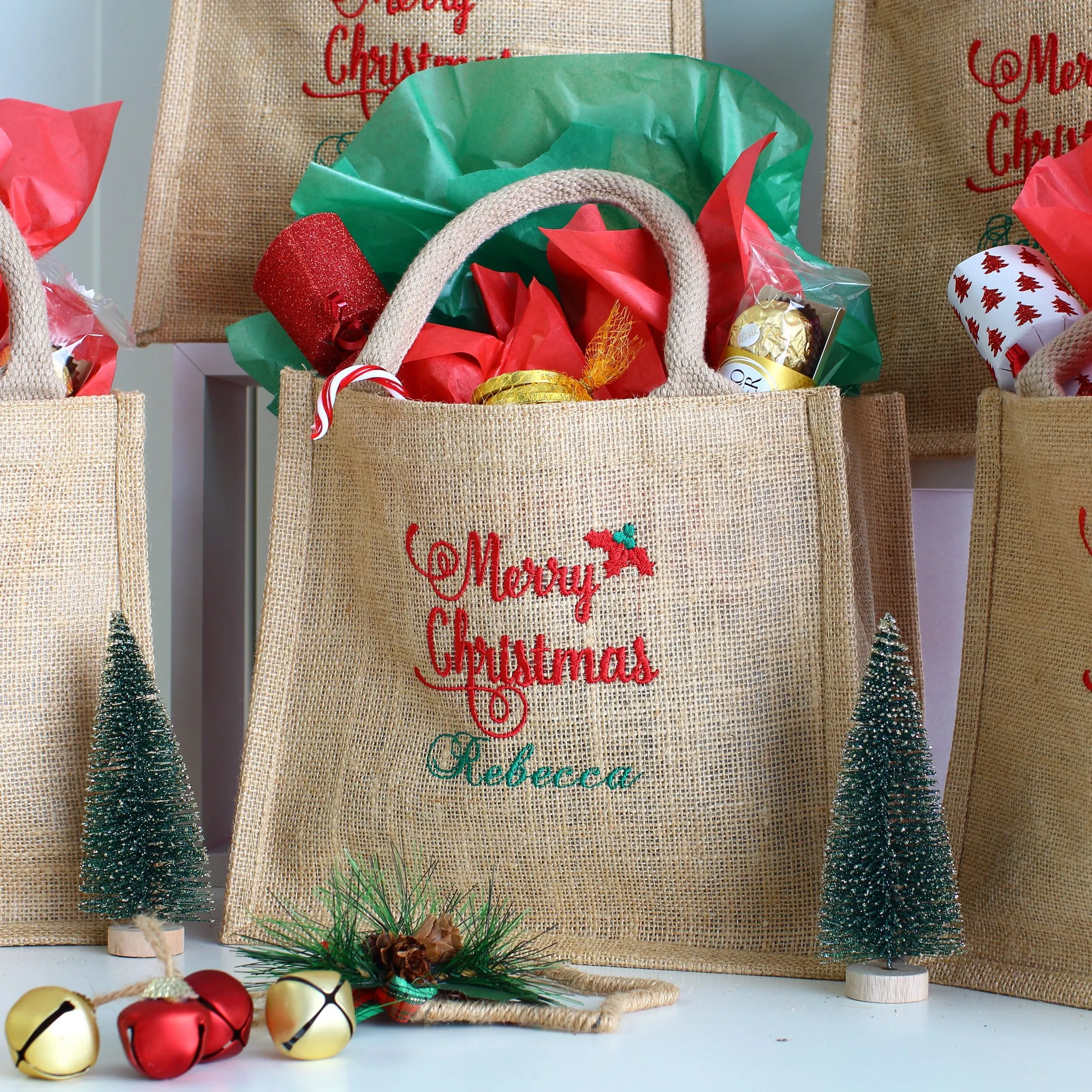 Small Merry Christmas bags - Traditional