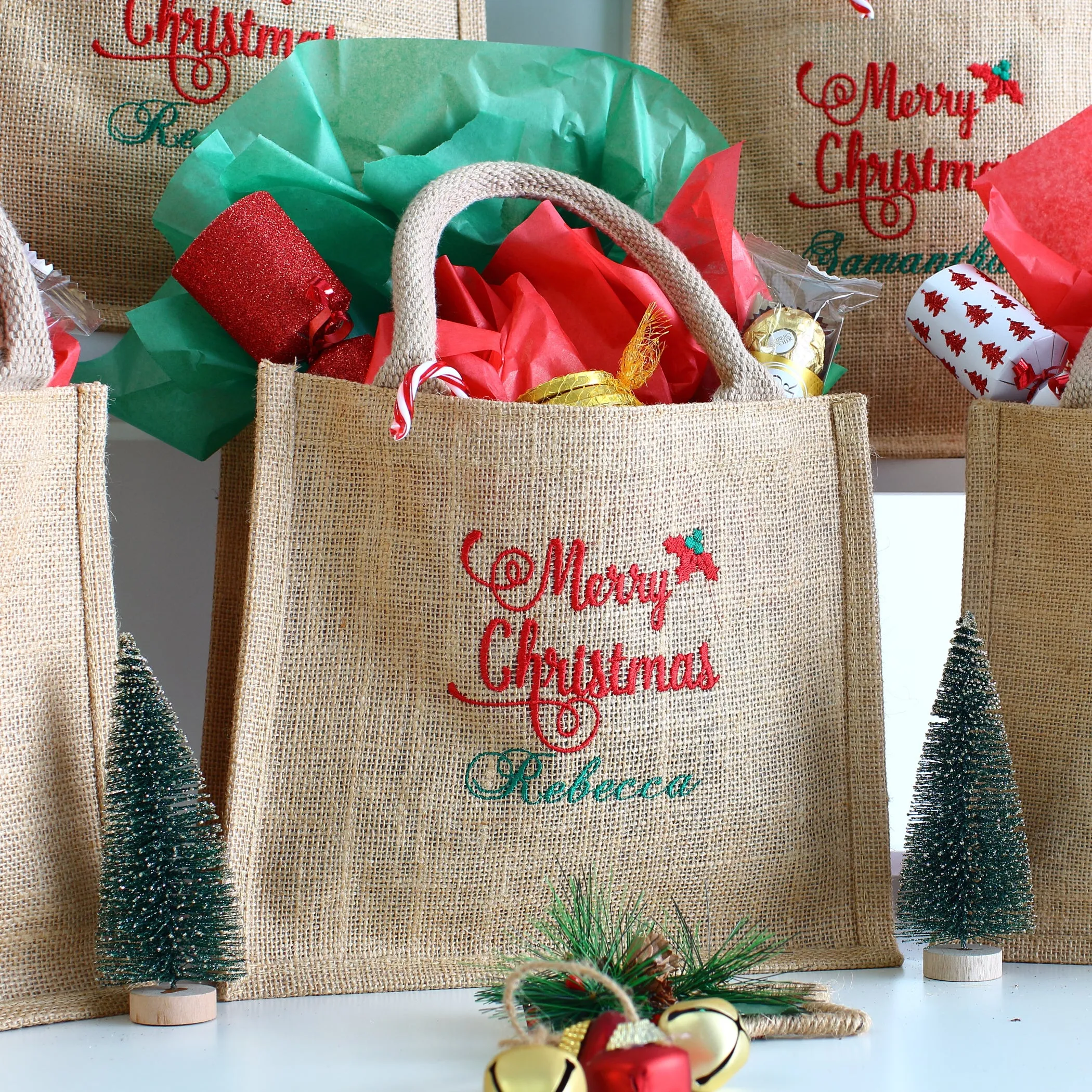 Small Merry Christmas bags - Traditional