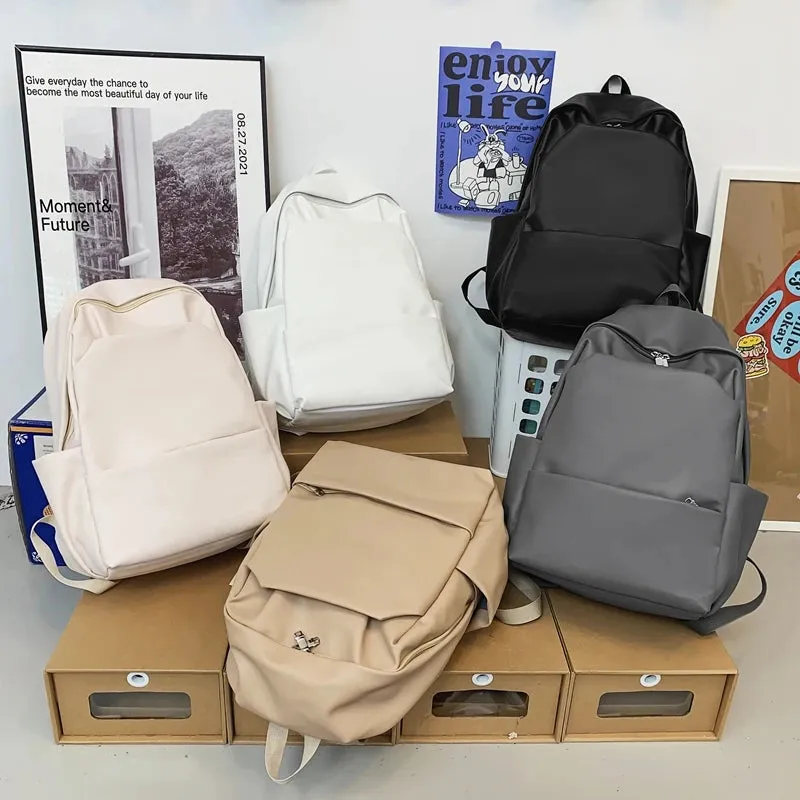 Sohiwoo Large Capacity Leather Women Backpack Men Travel Backpacks High Quality BookBags Mochilas School Backpack for College Students