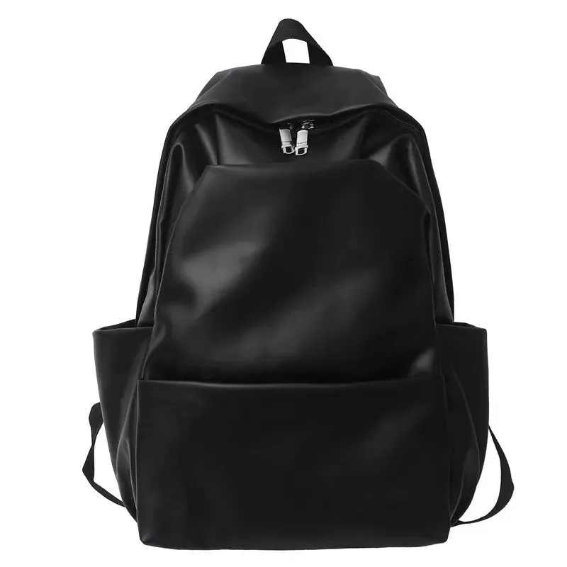 Sohiwoo Large Capacity Leather Women Backpack Men Travel Backpacks High Quality BookBags Mochilas School Backpack for College Students