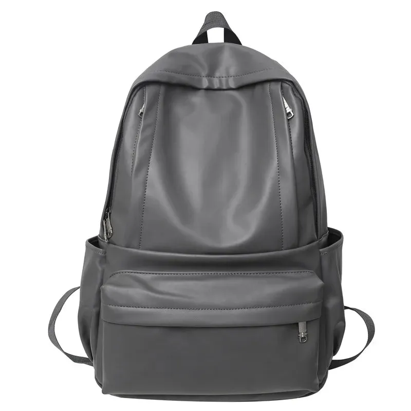 Sohiwoo Large Capacity Leather Women Backpack Men Travel Backpacks High Quality BookBags Mochilas School Backpack for College Students