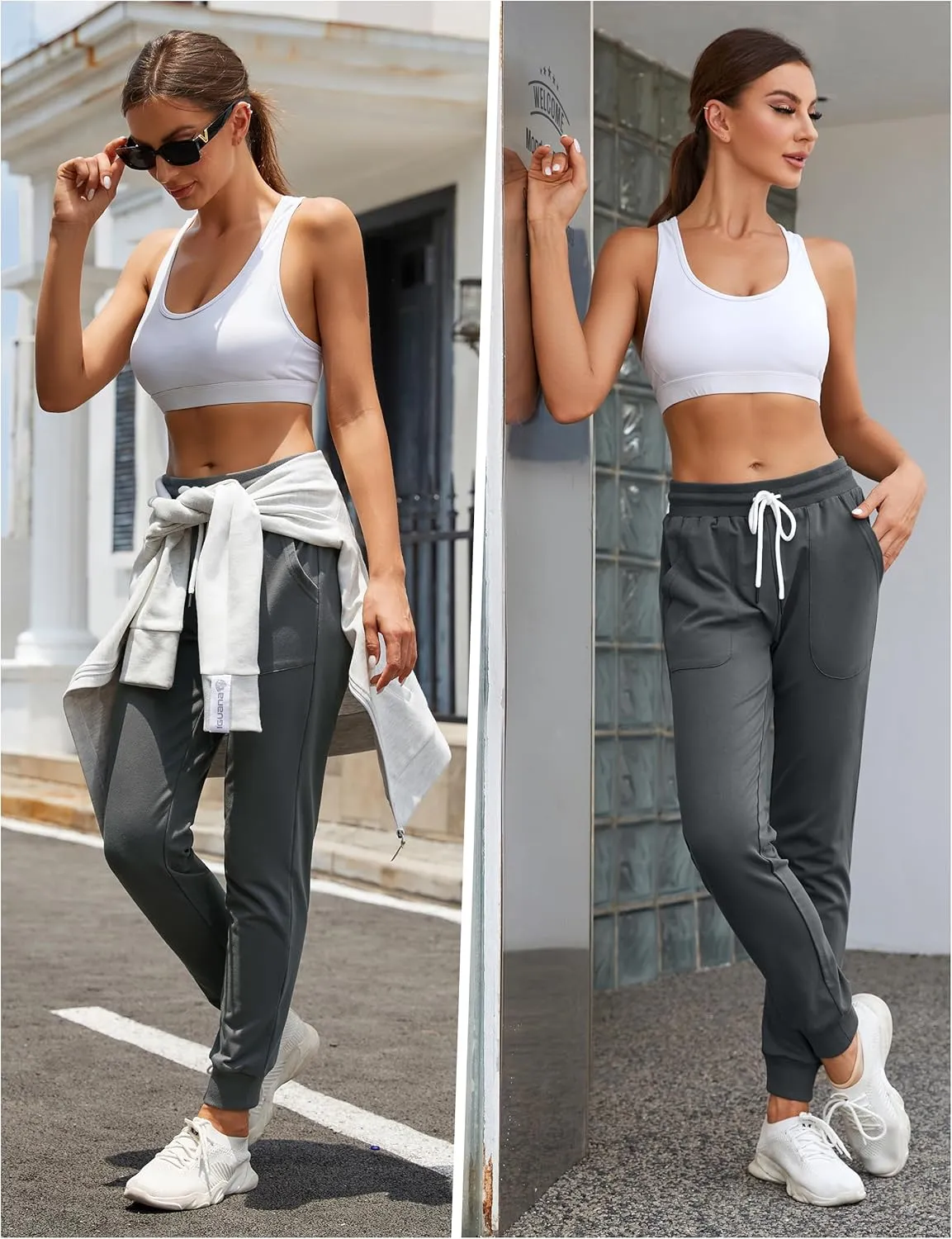 SPECIALMAGIC Women's Cotton Sweatpants with Pockets Athletic Drawstring Joggers Casual Sweat Pants