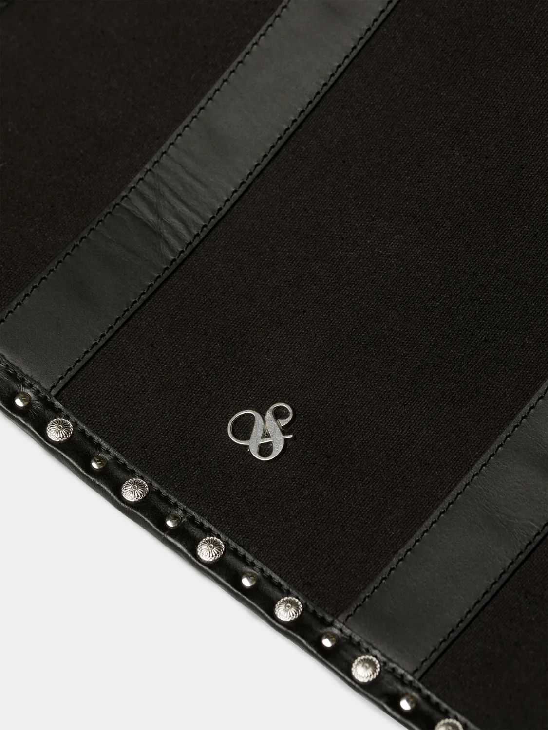 Studded canvas shopper