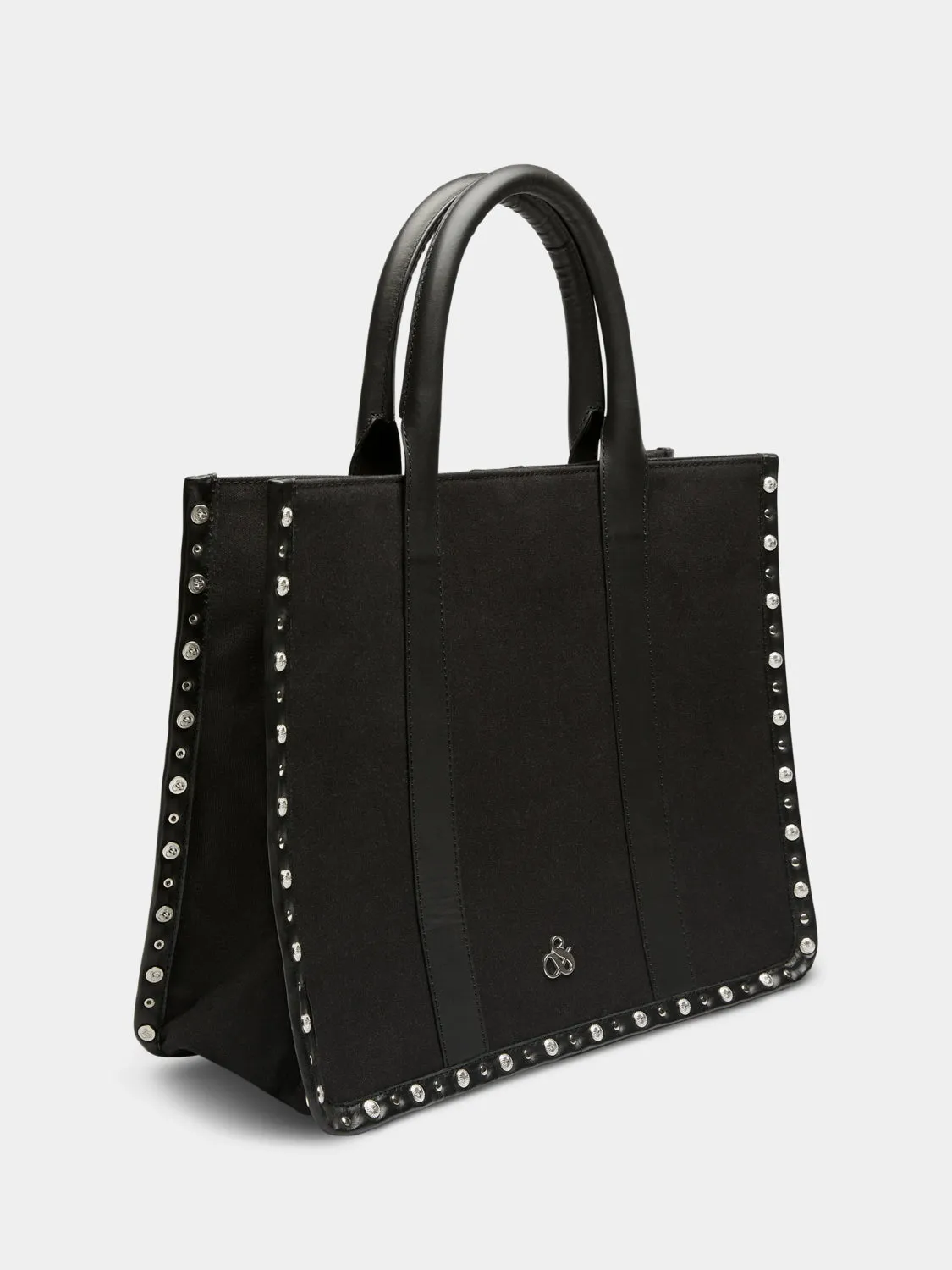 Studded canvas shopper