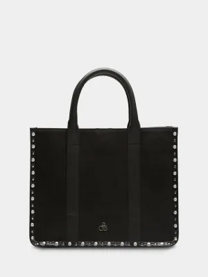 Studded canvas shopper