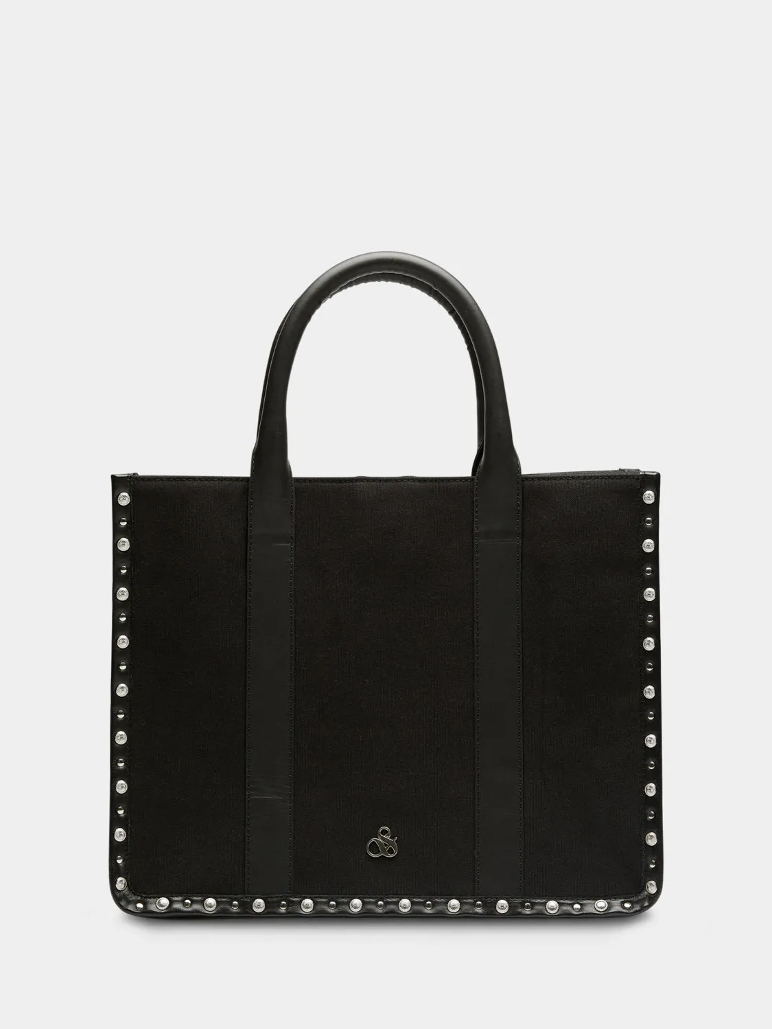 Studded canvas shopper