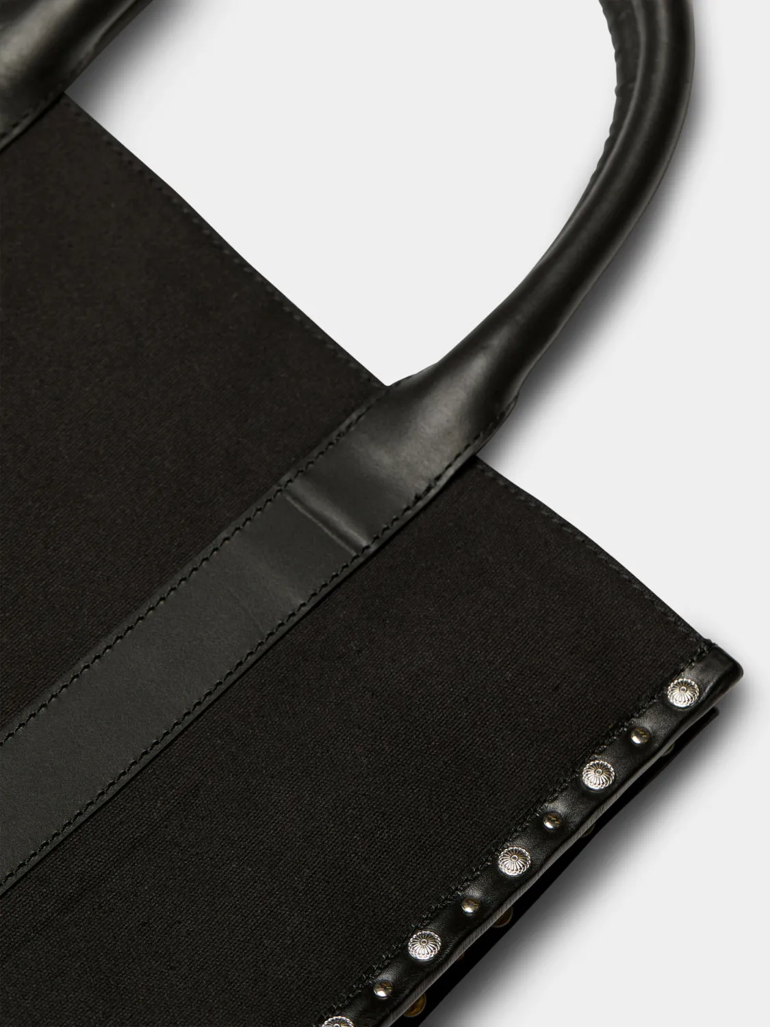 Studded canvas shopper