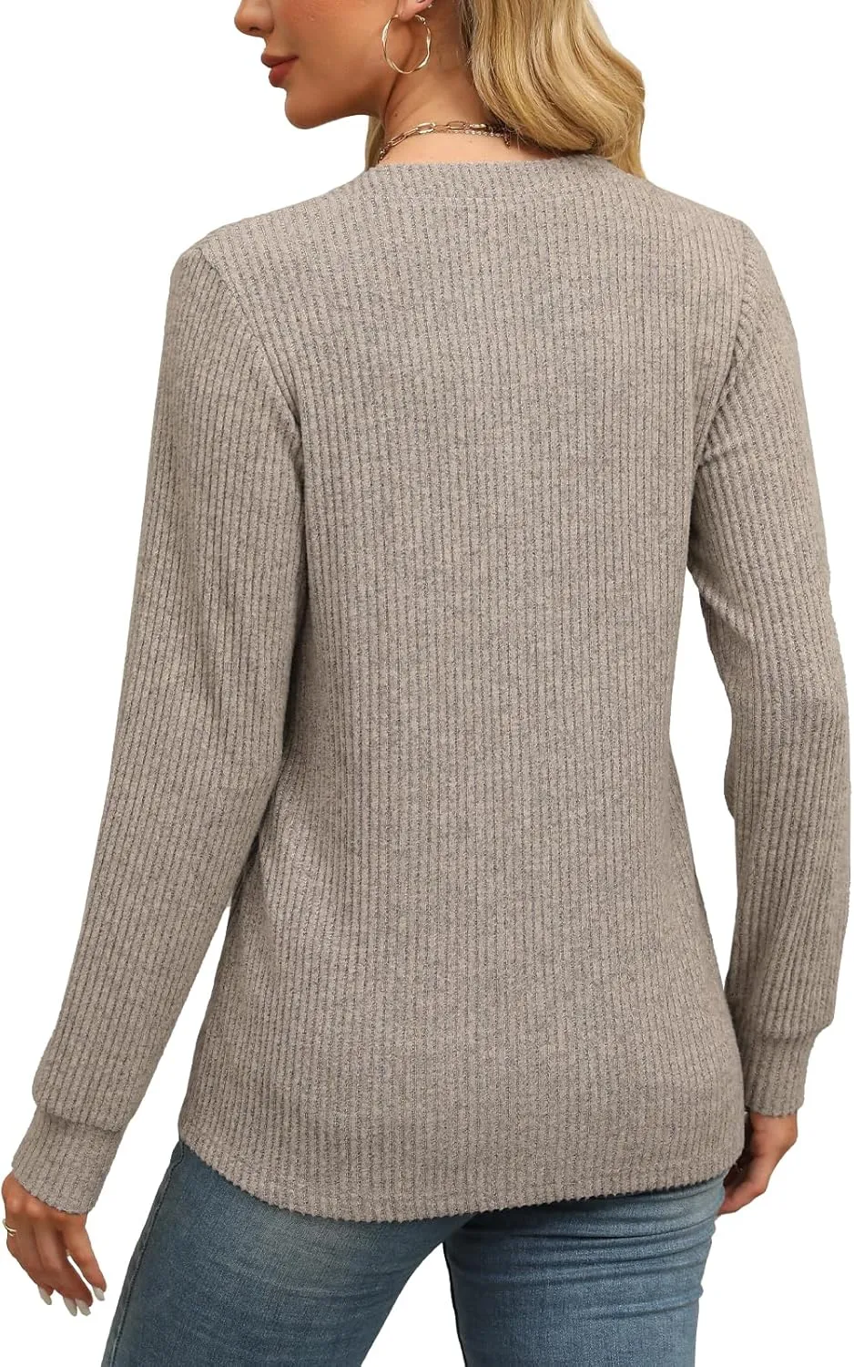 Sweaters for Women Fall Fashion Tops Long Sleeve Shirts Casual V Neck Sweatshirts Trendy Ladies Clothes S-XXL