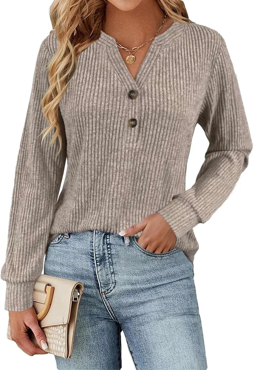 Sweaters for Women Fall Fashion Tops Long Sleeve Shirts Casual V Neck Sweatshirts Trendy Ladies Clothes S-XXL