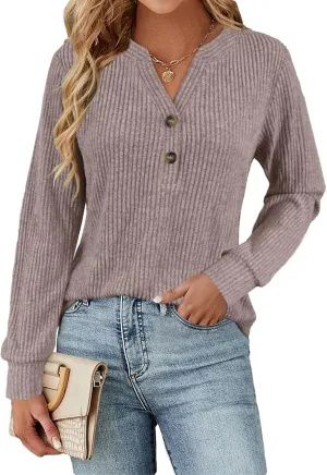 Sweaters for Women Fall Fashion Tops Long Sleeve Shirts Casual V Neck Sweatshirts Trendy Ladies Clothes S-XXL