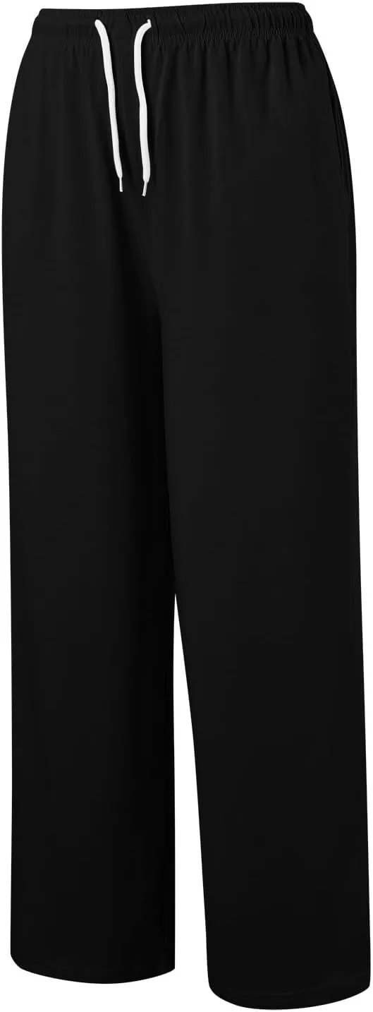 Sweatpants Women Casual Baggy Straight Pants Wide Leg Loose Elastic Waist Drawstring Dressy Trousers