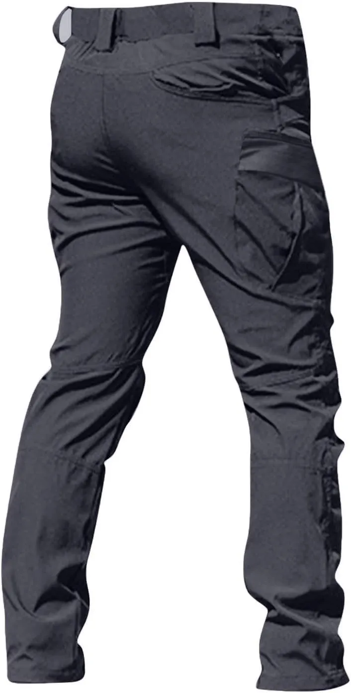 Tactic Pants for Men Hiking Water Resistant Ripstop Flex Cargo Pants Multi Pockets Outdoor Lightweight Trousers
