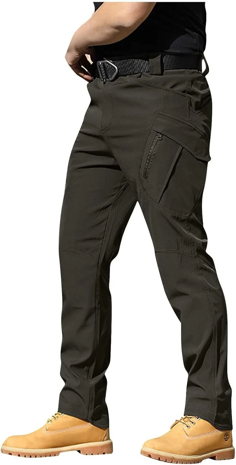 Tactical Pants for Men Slim Fit Stretch Work Pants Construction Cargo Hiking Cargo Pant Ripstop Waterproof Trousers