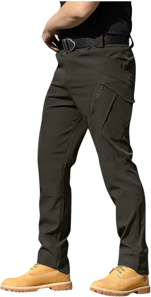 Tactical Pants for Men Slim Fit Stretch Work Pants Construction Cargo Hiking Cargo Pant Ripstop Waterproof Trousers