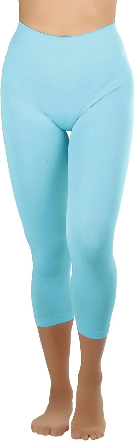 ToBeInStyle Womens Capri Length Seamless Lightweight Stretch Leggings