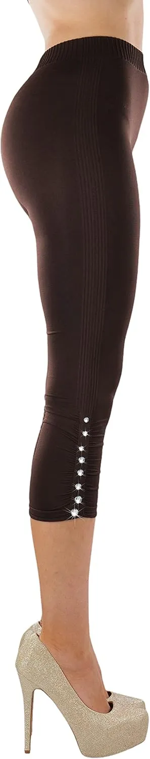 ToBeInStyle Womens Capri Length Seamless Lightweight Stretch Leggings