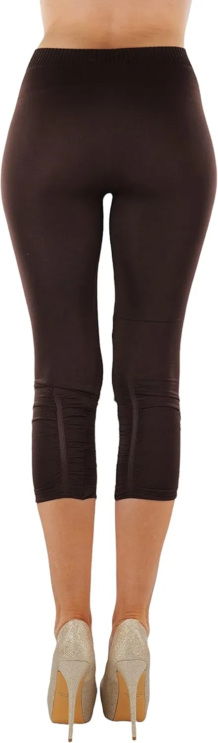 ToBeInStyle Womens Capri Length Seamless Lightweight Stretch Leggings