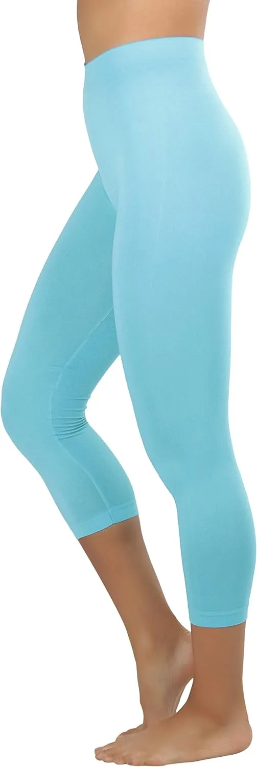 ToBeInStyle Womens Capri Length Seamless Lightweight Stretch Leggings