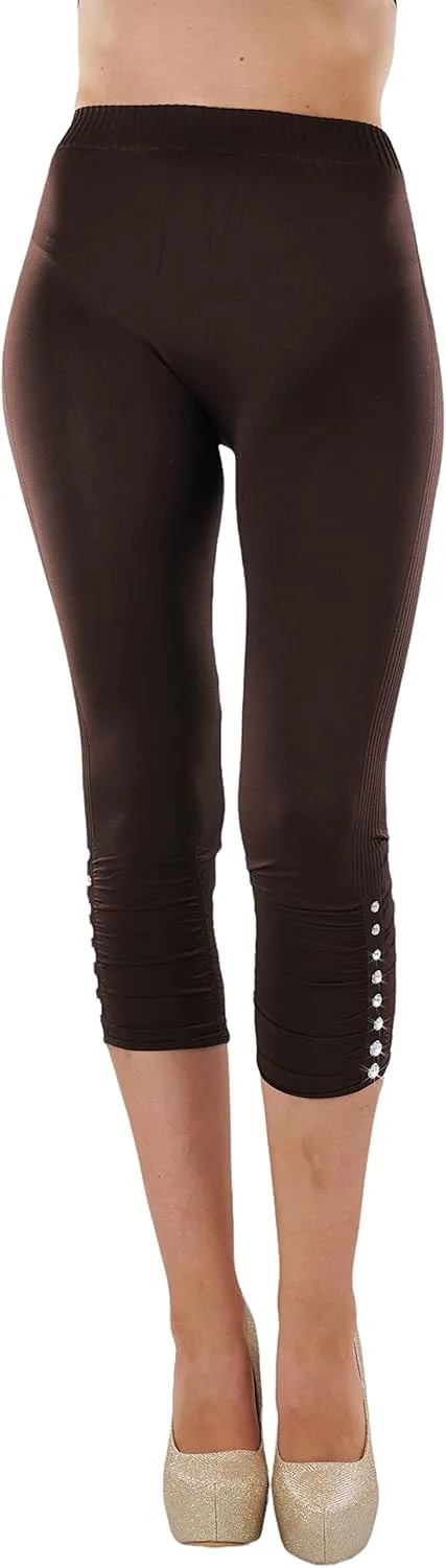 ToBeInStyle Womens Capri Length Seamless Lightweight Stretch Leggings