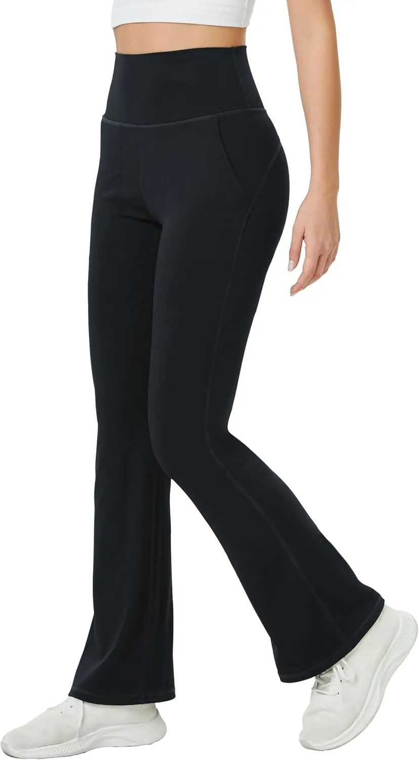 TOPYOGAS Womens Flare Yoga Pants High Waist Tummy Control Bootcut Flare Leggings Workout Wide Leg Pants with Pockets