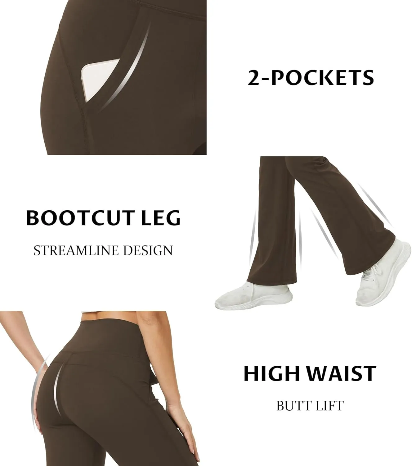 TOPYOGAS Womens Flare Yoga Pants High Waist Tummy Control Bootcut Flare Leggings Workout Wide Leg Pants with Pockets