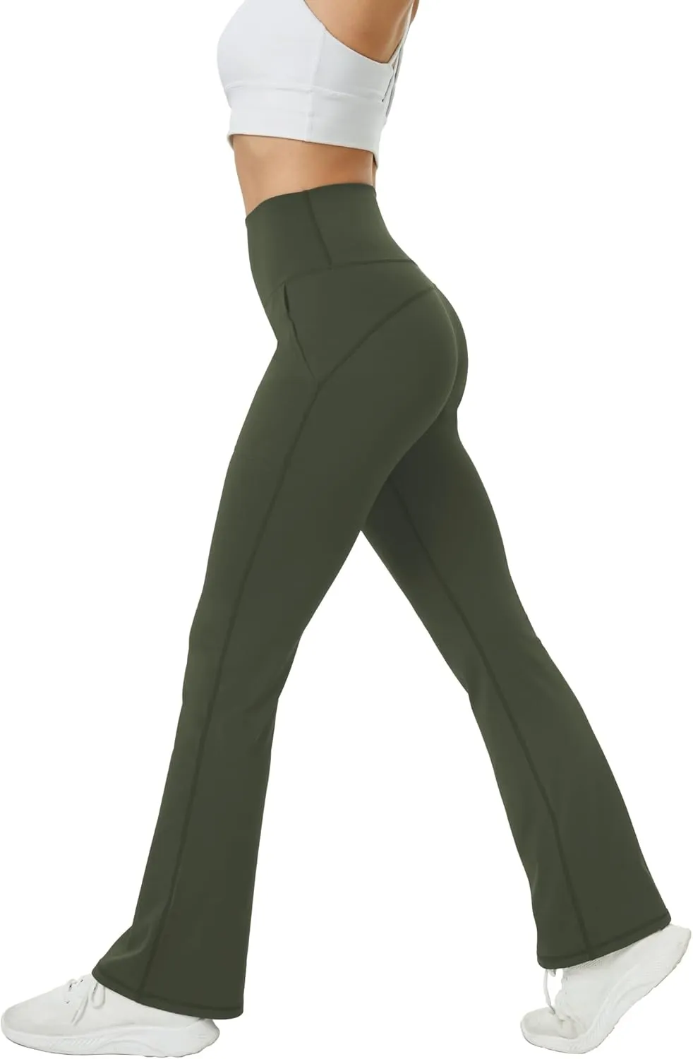 TOPYOGAS Womens Flare Yoga Pants High Waist Tummy Control Bootcut Flare Leggings Workout Wide Leg Pants with Pockets