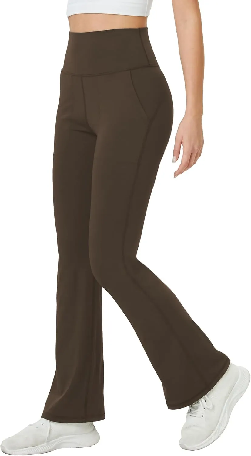 TOPYOGAS Womens Flare Yoga Pants High Waist Tummy Control Bootcut Flare Leggings Workout Wide Leg Pants with Pockets