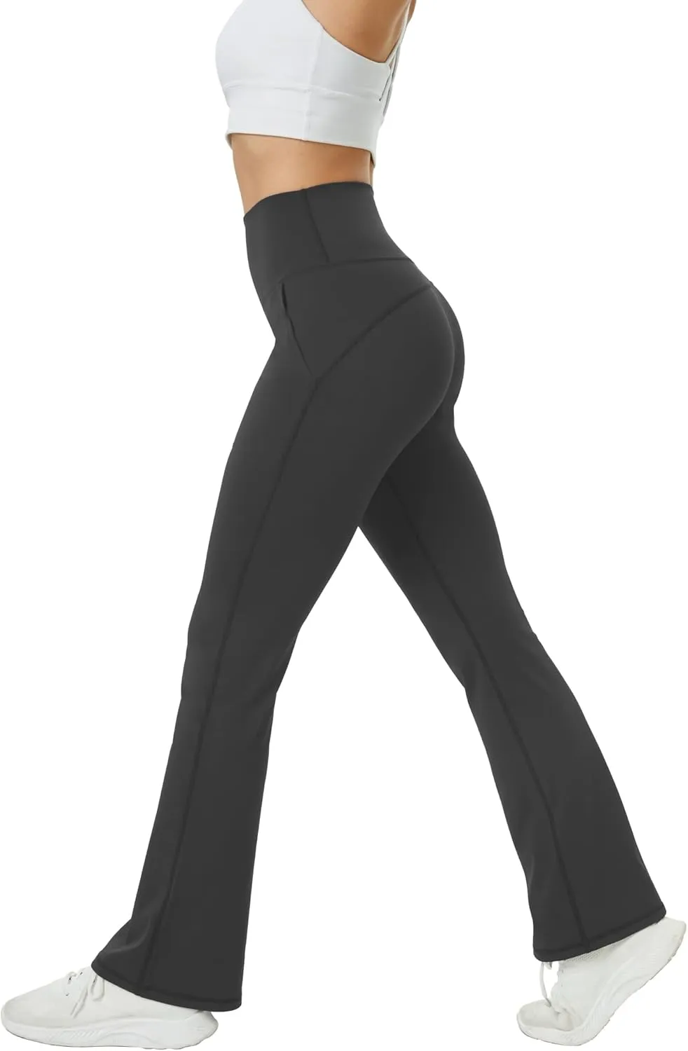 TOPYOGAS Womens Flare Yoga Pants High Waist Tummy Control Bootcut Flare Leggings Workout Wide Leg Pants with Pockets