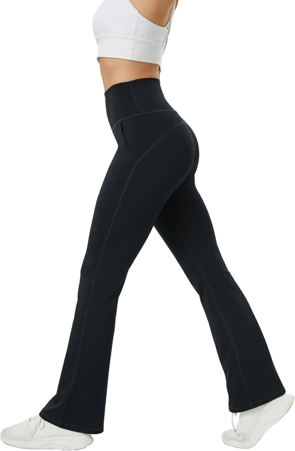 TOPYOGAS Womens Flare Yoga Pants High Waist Tummy Control Bootcut Flare Leggings Workout Wide Leg Pants with Pockets