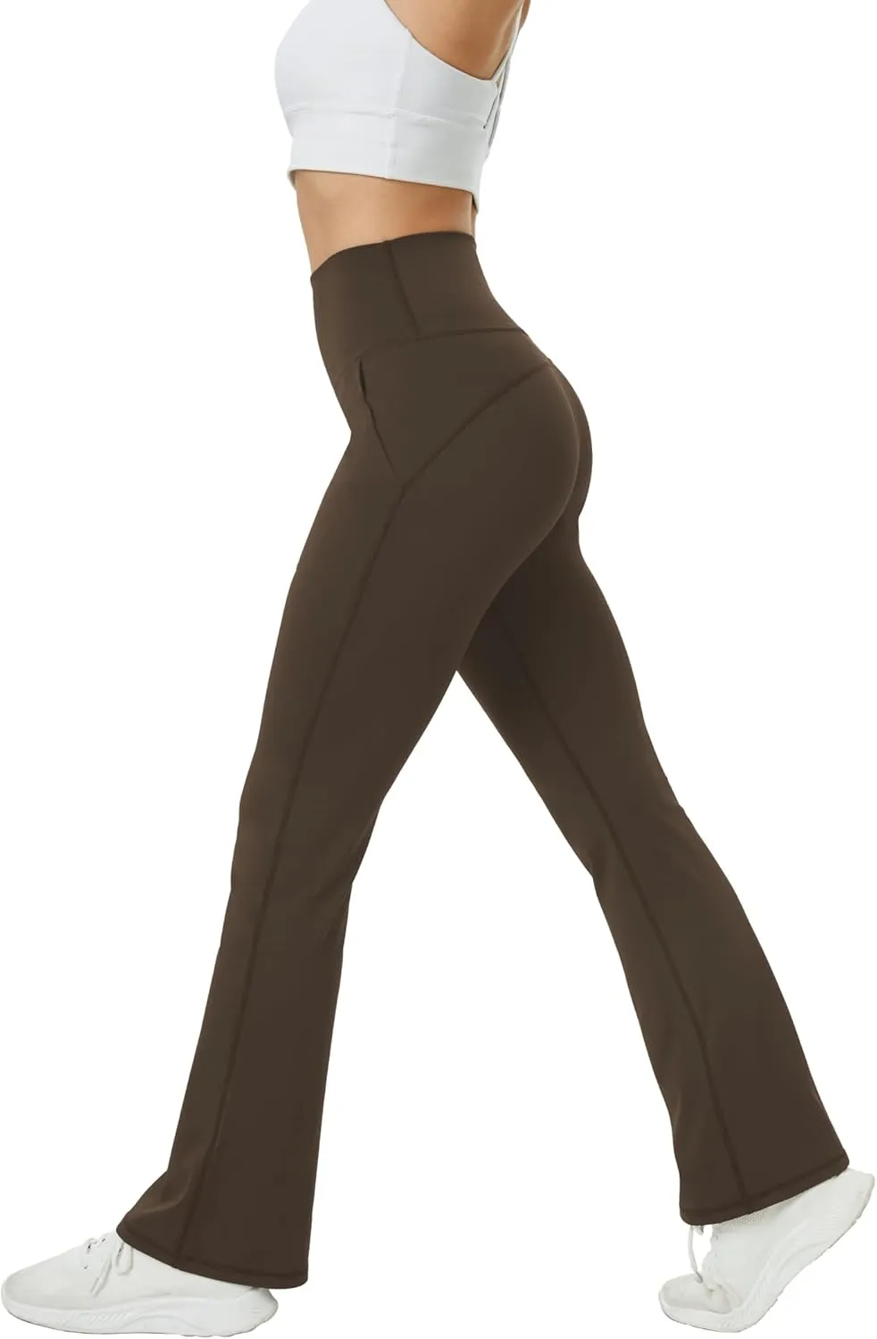 TOPYOGAS Womens Flare Yoga Pants High Waist Tummy Control Bootcut Flare Leggings Workout Wide Leg Pants with Pockets