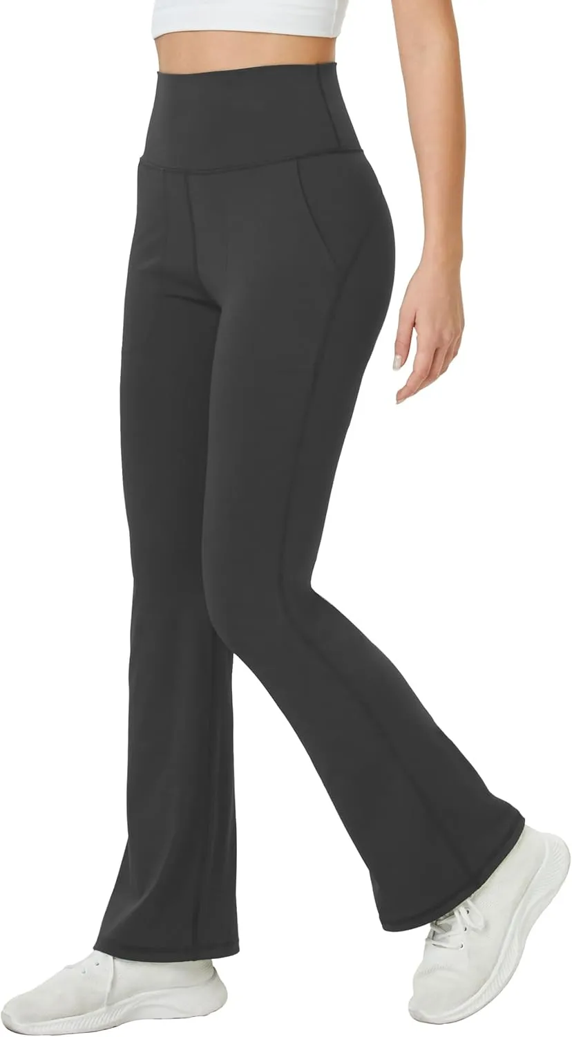 TOPYOGAS Womens Flare Yoga Pants High Waist Tummy Control Bootcut Flare Leggings Workout Wide Leg Pants with Pockets