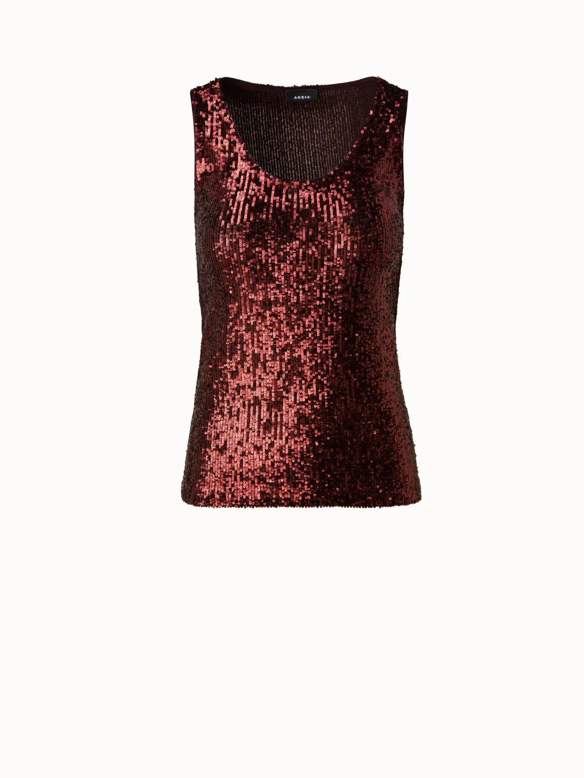 Trägertop aus Jersey mit `all over` Pailletten