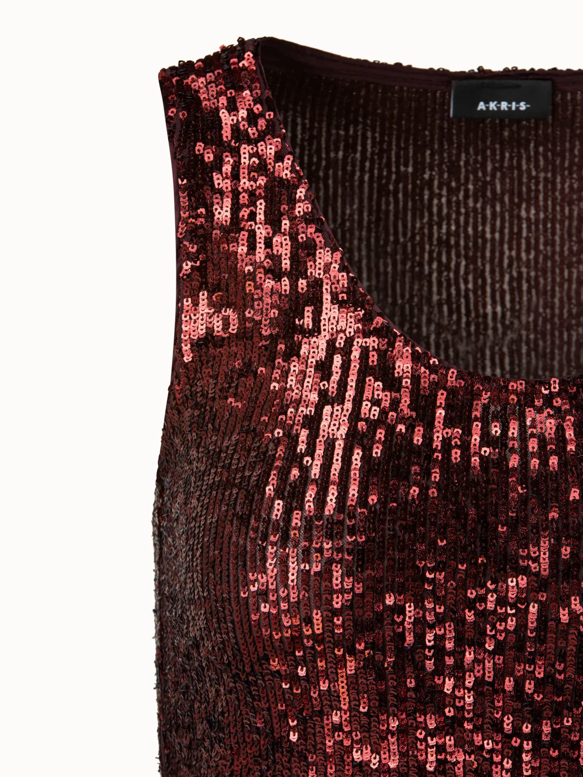 Trägertop aus Jersey mit `all over` Pailletten
