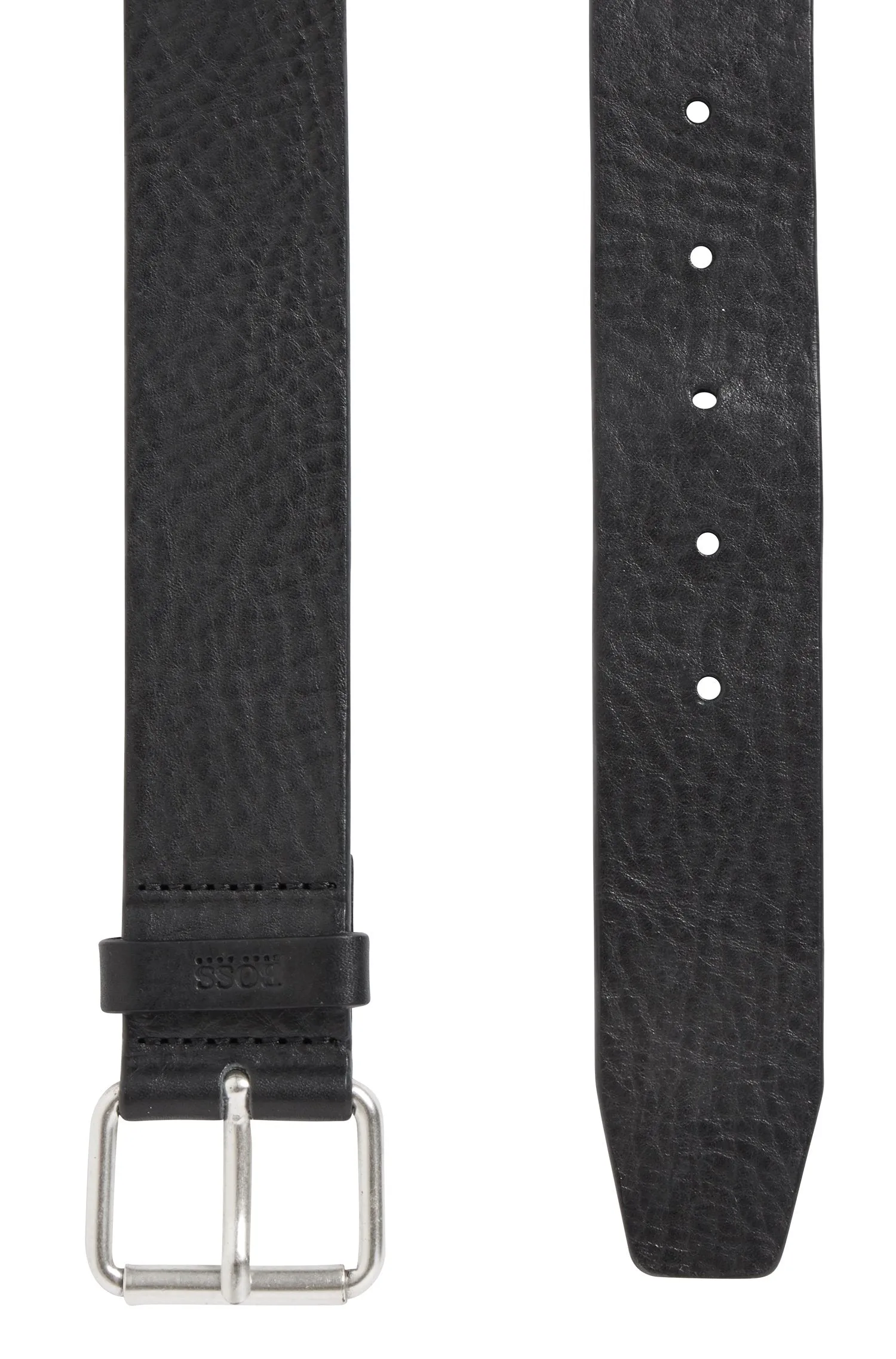 Vegetable-tanned leather belt with chisel tip Style Serge-VA_Sz40 - 50430052 BLack