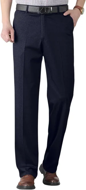 Vintage Dress Pants for Men Regular Fit Business Casual Pants Lightweight Dressy Golf Pants with Pockets