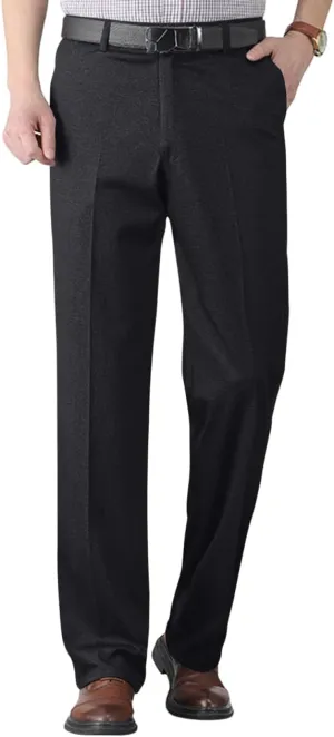 Vintage Dress Pants for Men Regular Fit Business Casual Pants Lightweight Dressy Golf Pants with Pockets